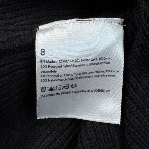 Lululemon Merino Wool Blend Rib Crew Neck Sweater Black - Picture 6 of 7